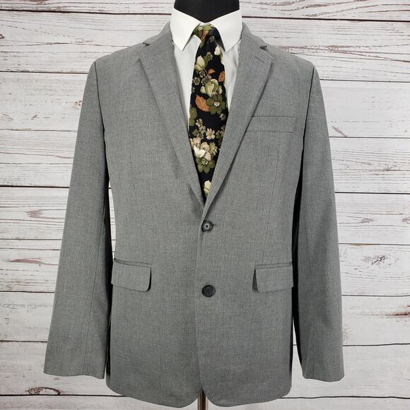 Banana Republic Gray Herringbone Standard Fit Sportscoat Blazer Jacket 40R - Picture 1 of 13
